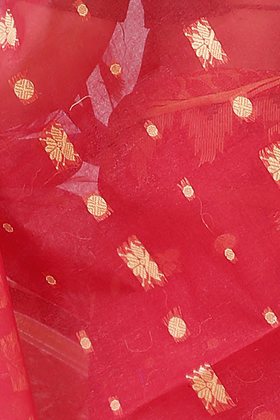 Red Pure Cotton Gunjan Tant Saree (932)